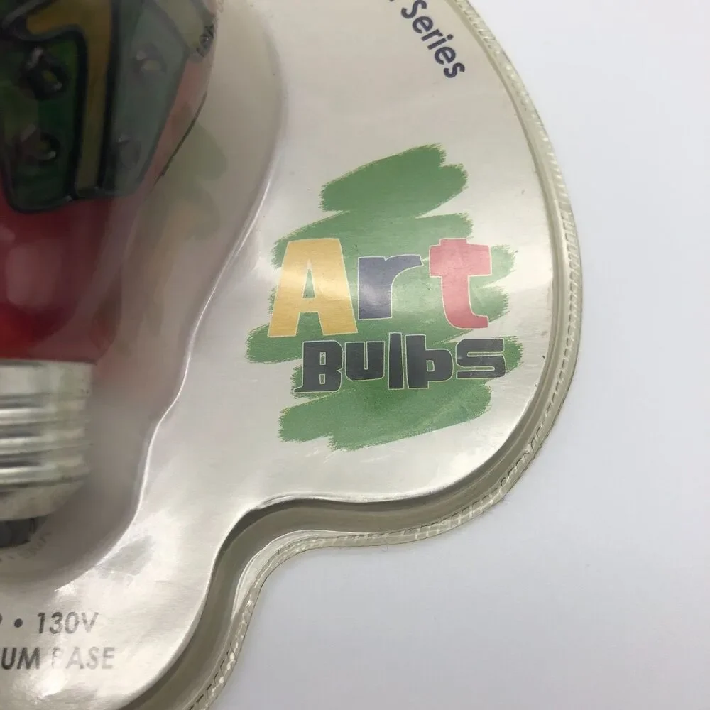 NEW Sunbeam Art Bulbs Hand Painted Series Red Green Present Christmas Holiday